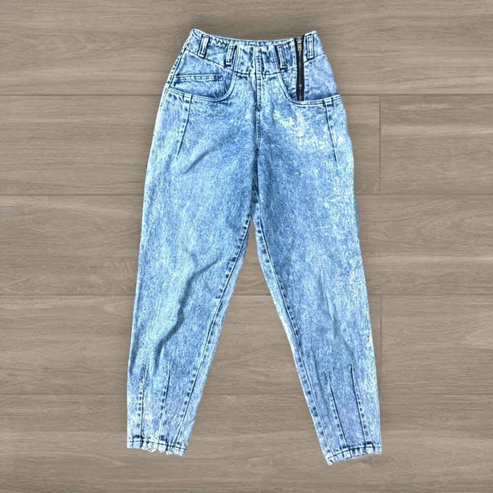 Vintage Paris Sport Club Universal Acid Wash High Waist Mom Jeans Women’s 7
